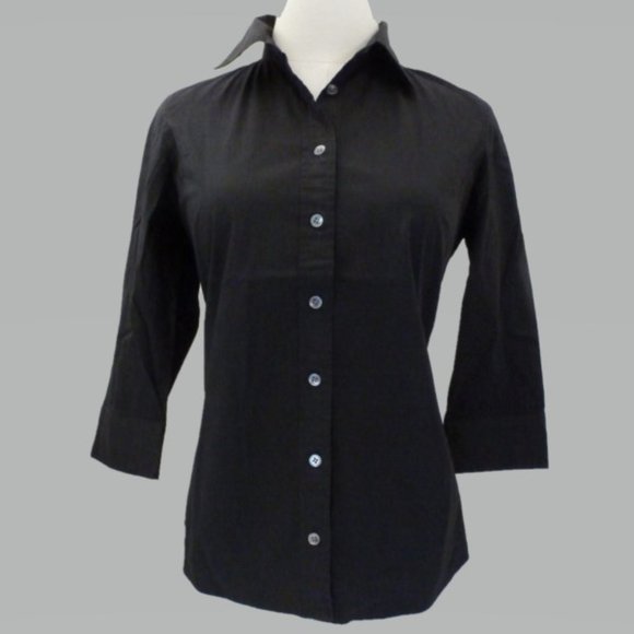 J Crew SP Black Button Down Women's Shirt - Picture 1 of 4